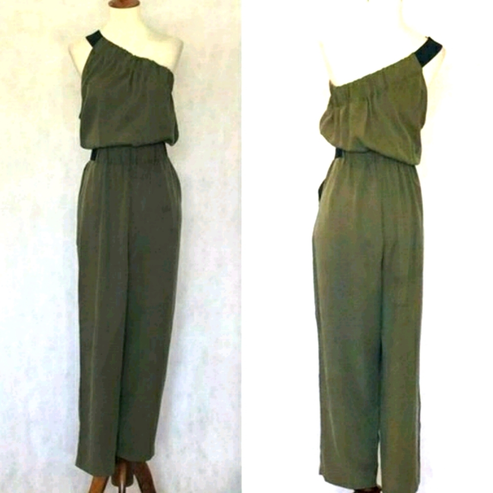 One-Shoulder Olive Green Jumpsuit